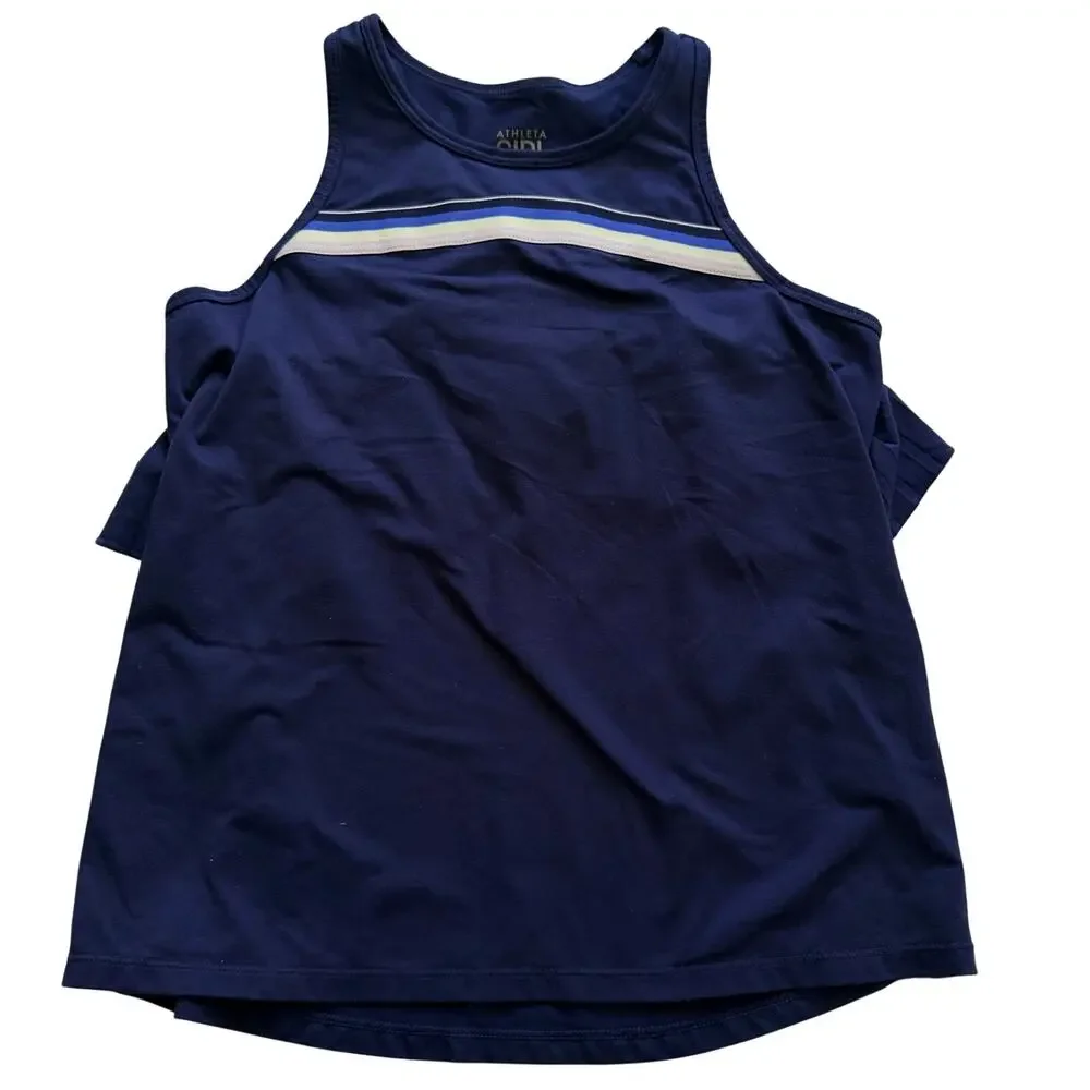 Athleta Girl Ruffle Racer Tank - Blue - Size Medium